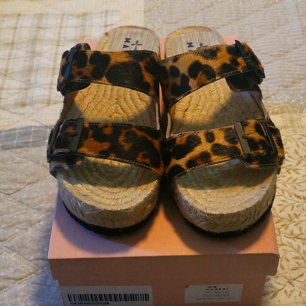Leopard Print Espadrille Sandals
